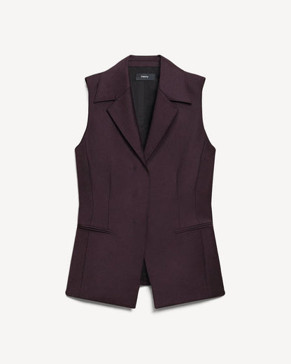 Slim Three-Button Vest in Sleek Flannel