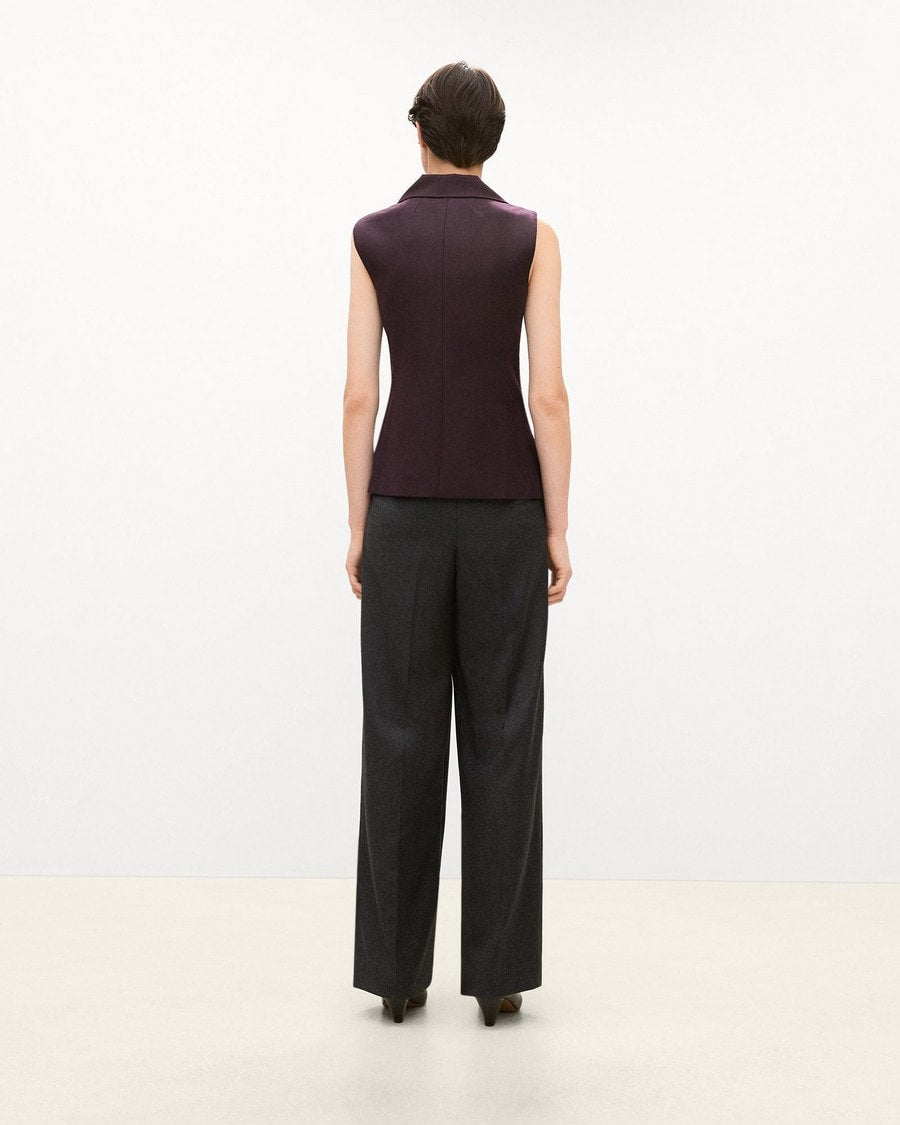 Slim Three-Button Vest in Sleek Flannel