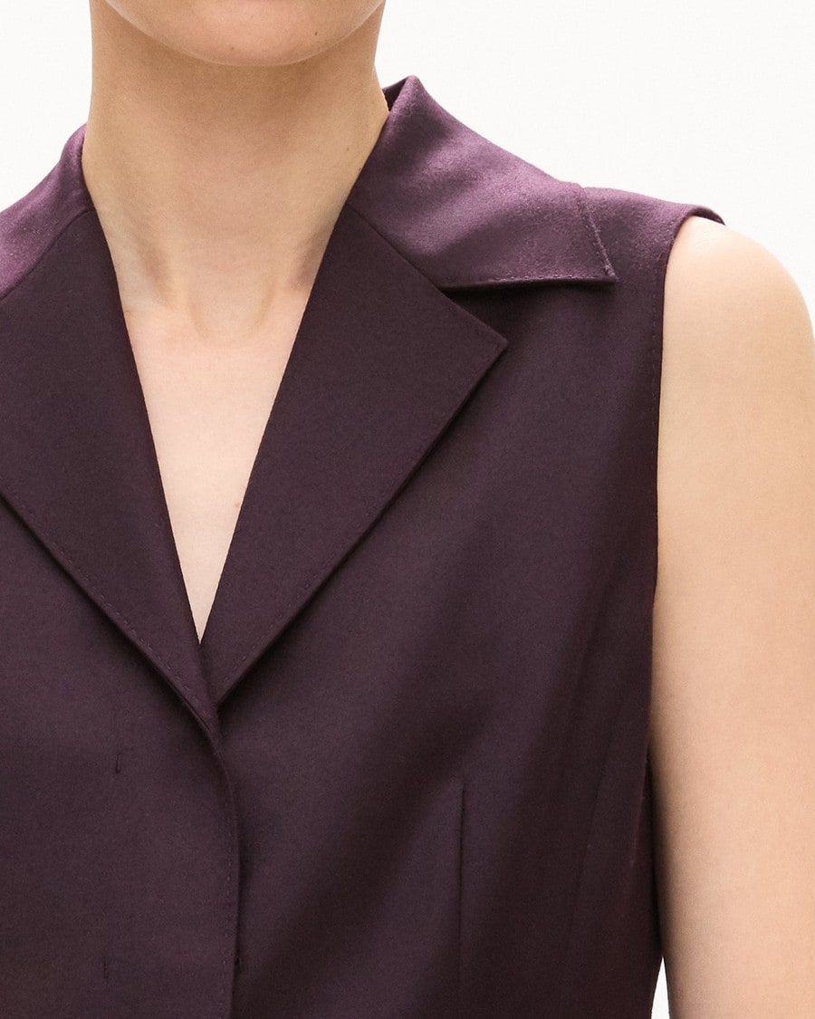 Slim Three-Button Vest in Sleek Flannel