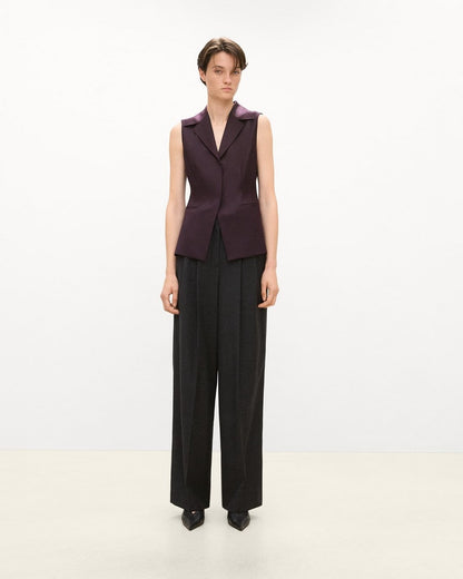 Slim Three-Button Vest in Sleek Flannel
