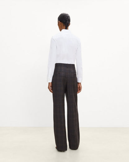 Double Pleat Pant, 33’’ in Plaid Sleek Flannel