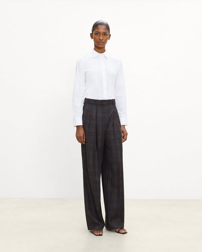 Double Pleat Pant, 33’’ in Plaid Sleek Flannel