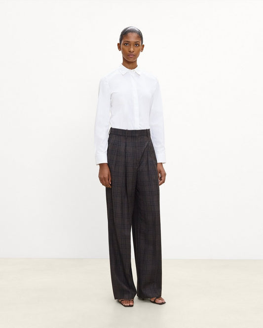 Double Pleat Pant, 33’’ in Plaid Sleek Flannel