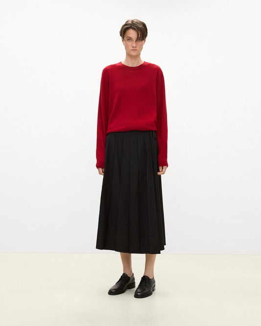 Pleated Wrap Skirt in Drape Flannel