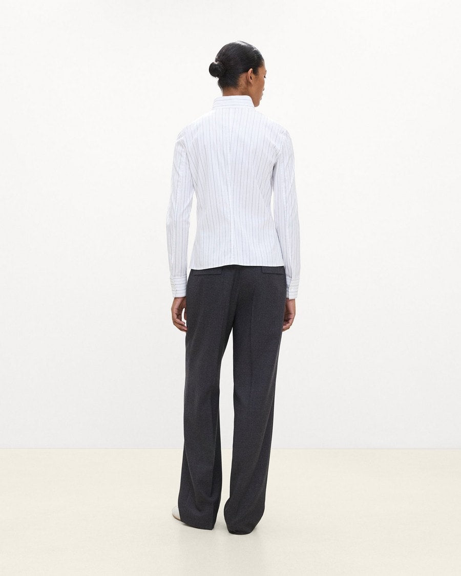 Tailored Shirt in Striped Poplin