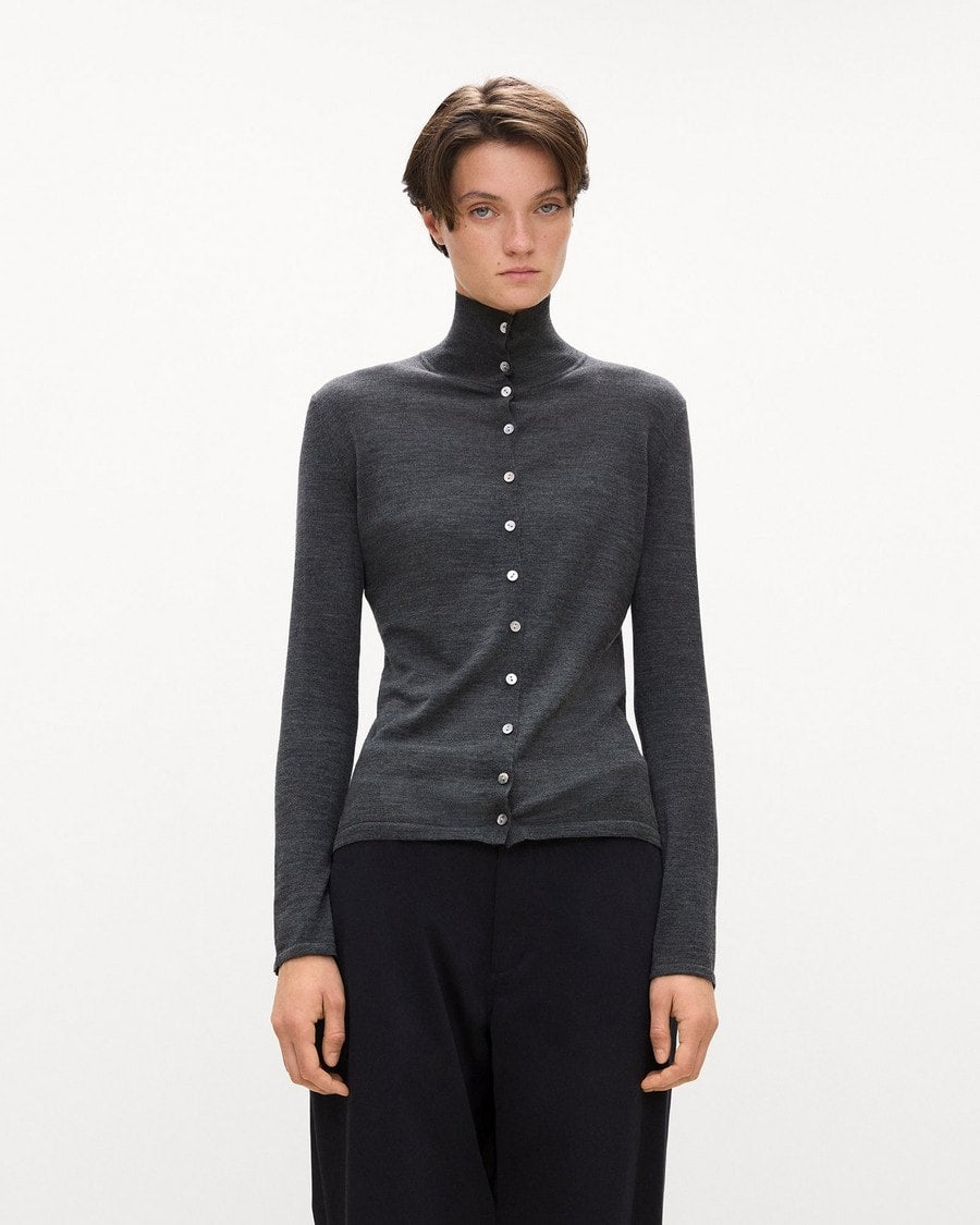 Turtleneck Cardigan in Regal Wool