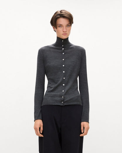 Turtleneck Cardigan in Regal Wool