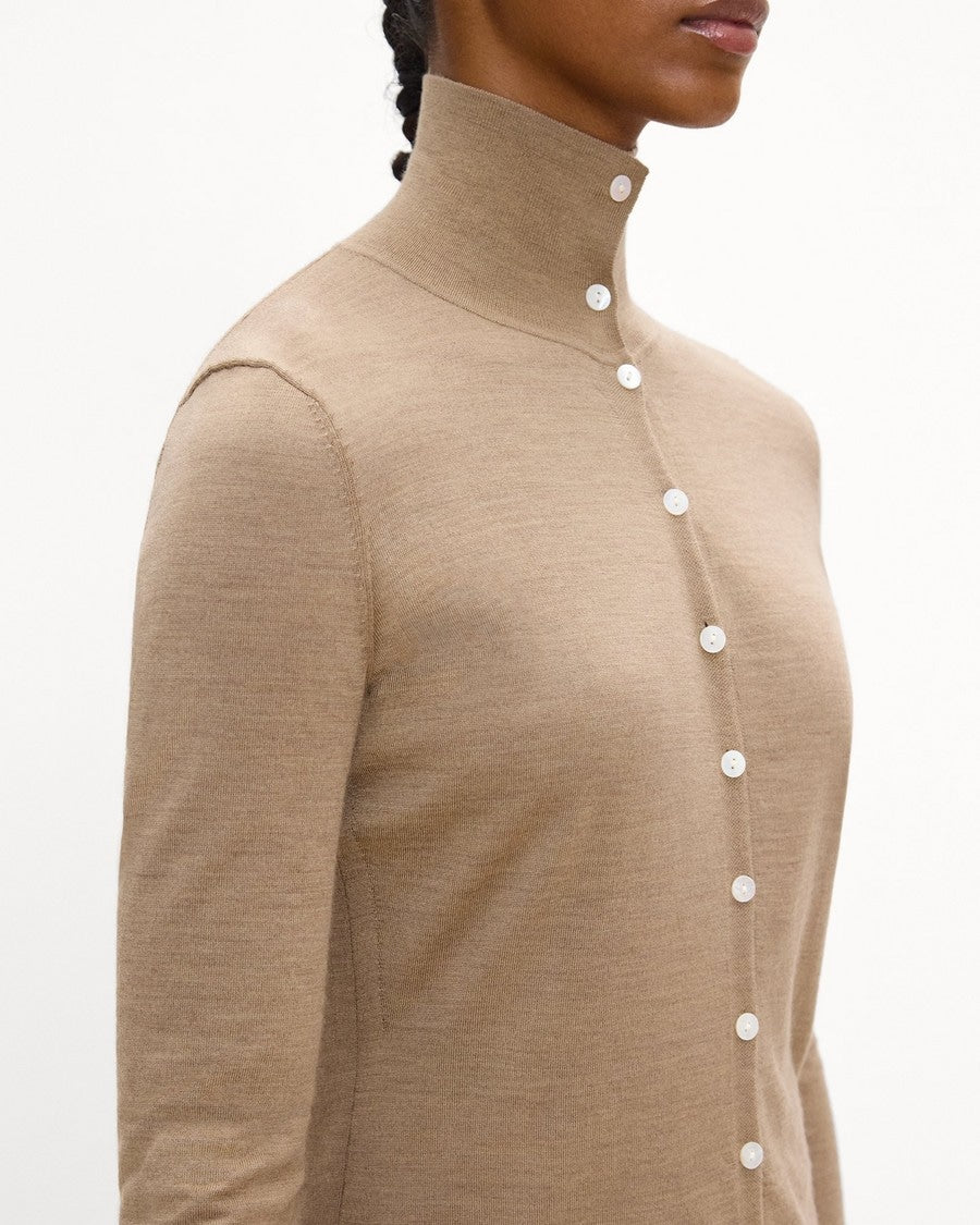 Turtleneck Cardigan in Regal Wool