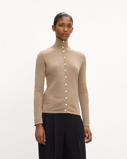 Turtleneck Cardigan in Regal Wool
