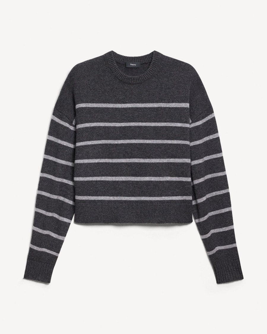 Striped Crewneck Sweater in Cashmere