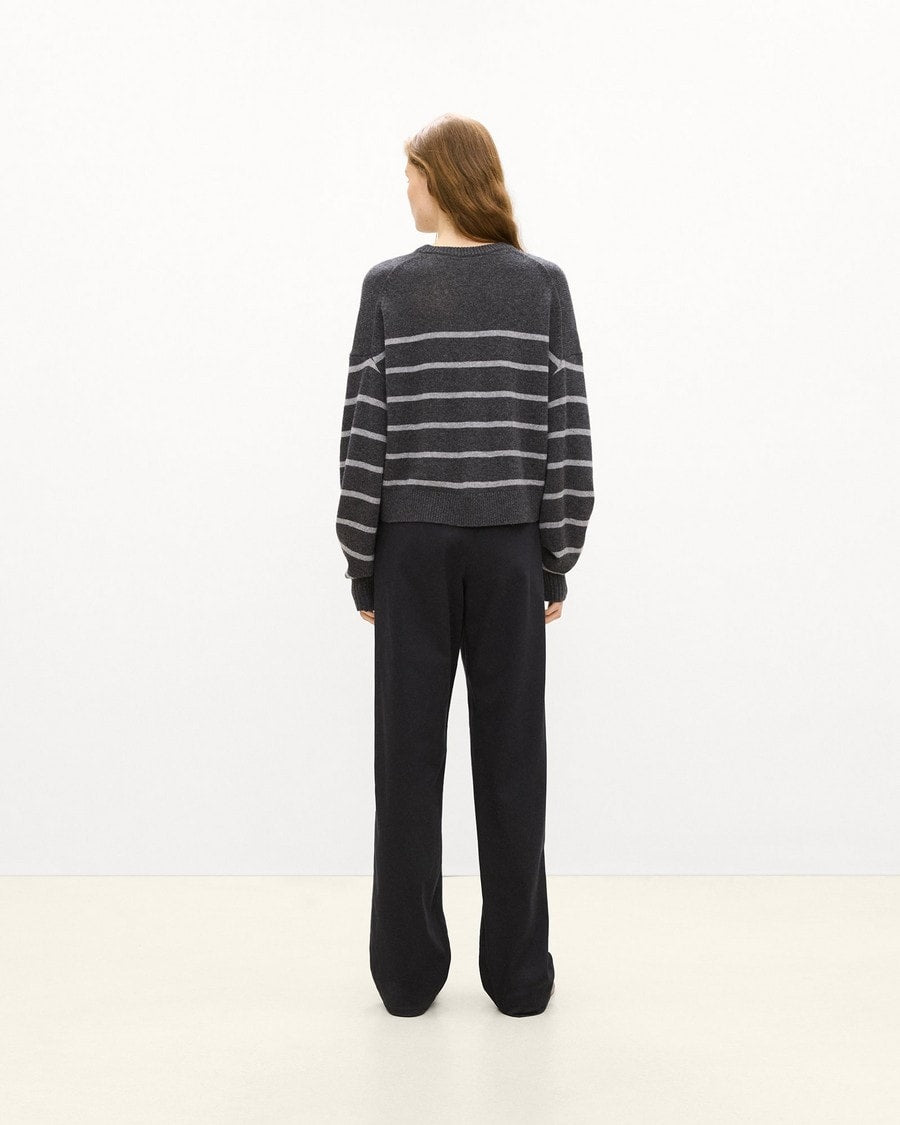 Striped Crewneck Sweater in Cashmere