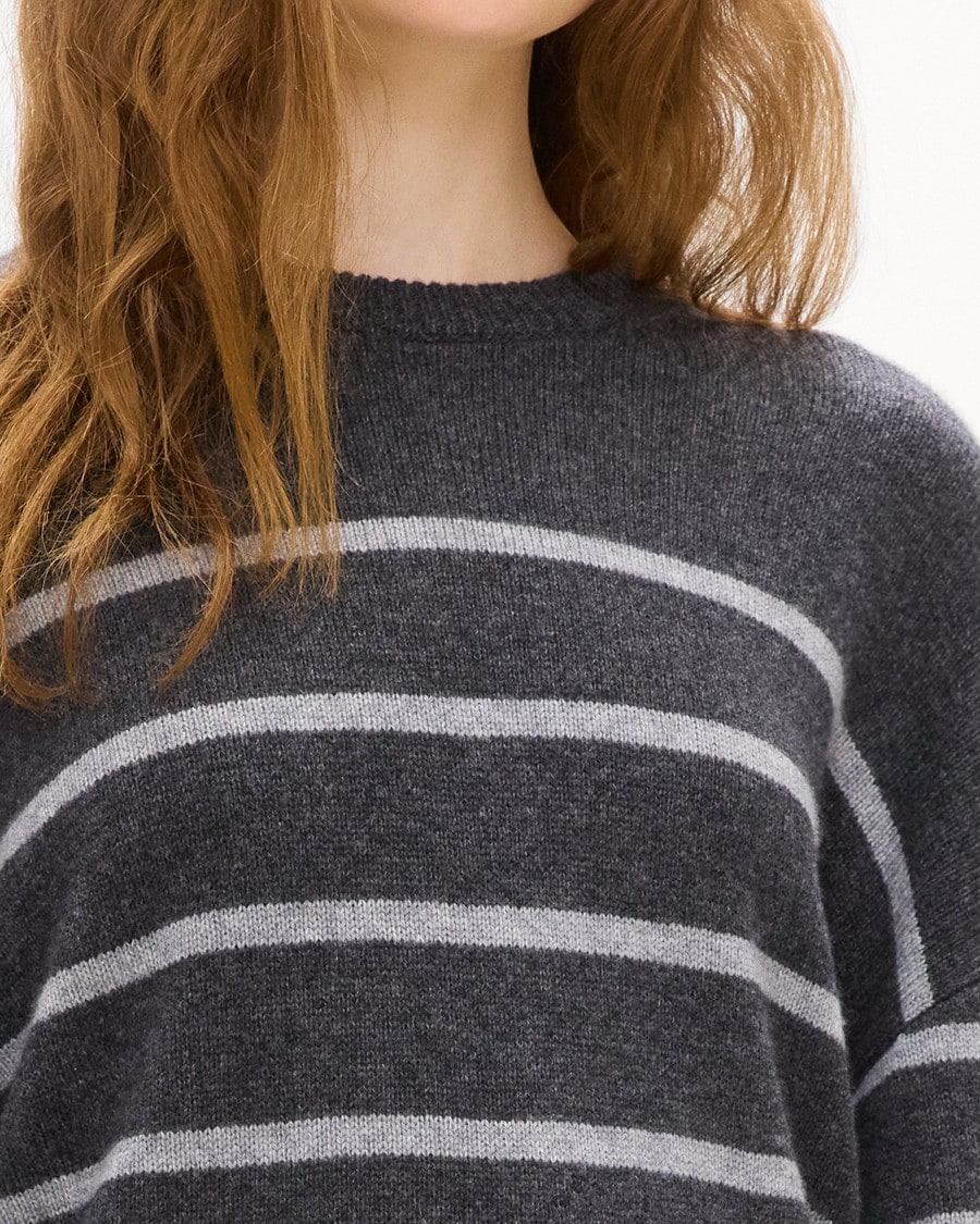 Striped Crewneck Sweater in Cashmere
