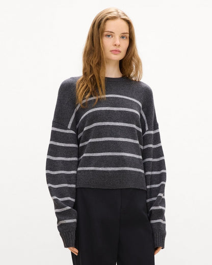 Striped Crewneck Sweater in Cashmere