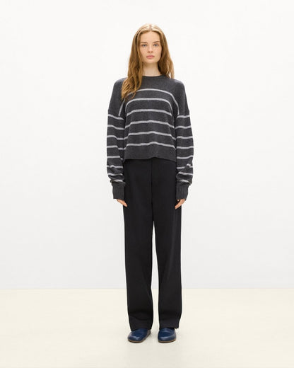 Striped Crewneck Sweater in Cashmere