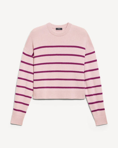 Striped Crewneck Sweater in Cashmere