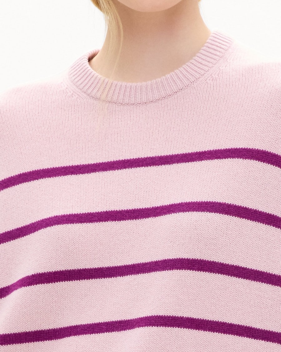 Striped Crewneck Sweater in Cashmere