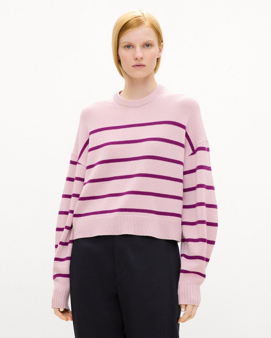Striped Crewneck Sweater in Cashmere