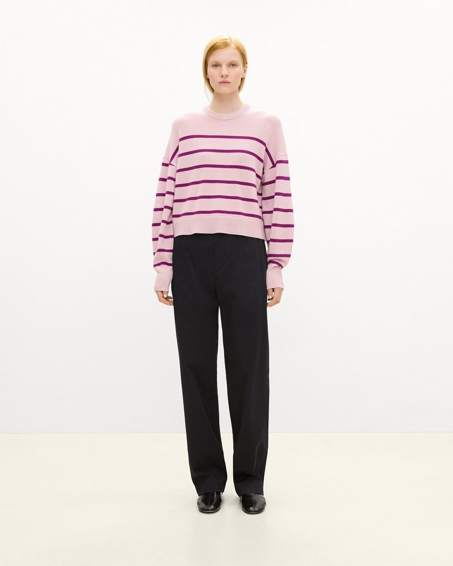 Striped Crewneck Sweater in Cashmere