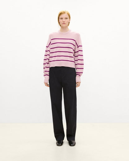 Striped Crewneck Sweater in Cashmere