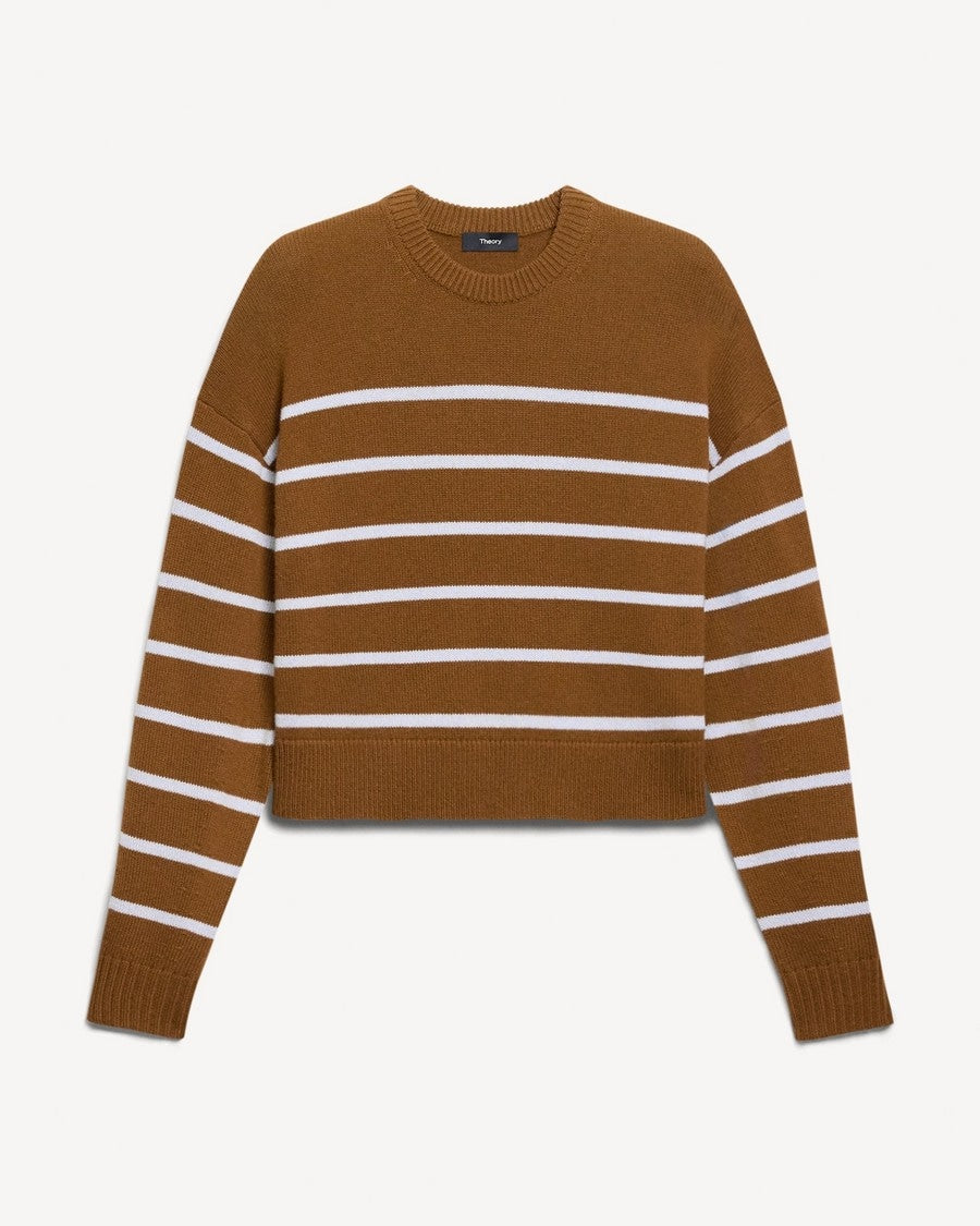 Striped Crewneck Sweater in Cashmere
