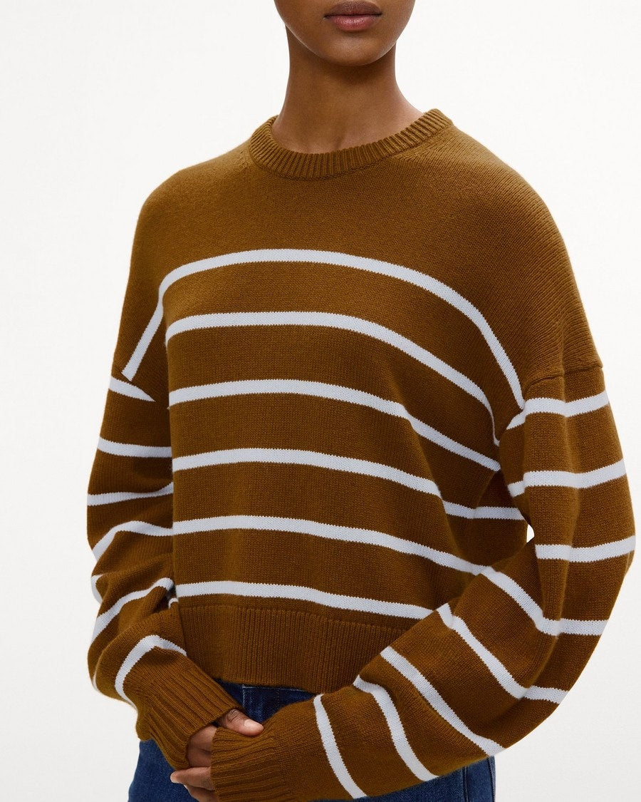 Striped Crewneck Sweater in Cashmere