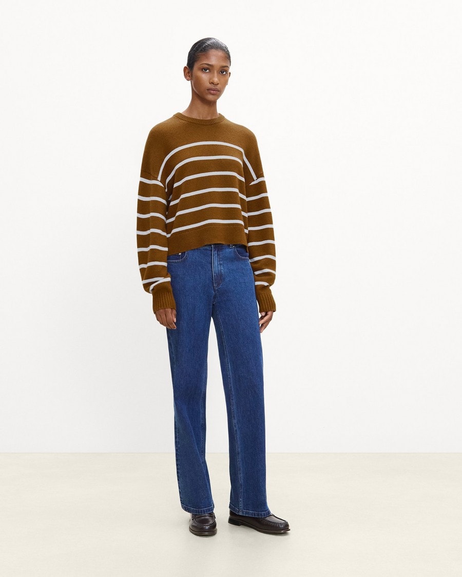 Striped Crewneck Sweater in Cashmere