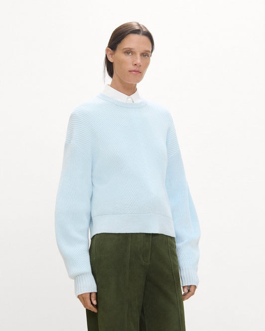 Textured Crewneck Sweater in Cashmere
