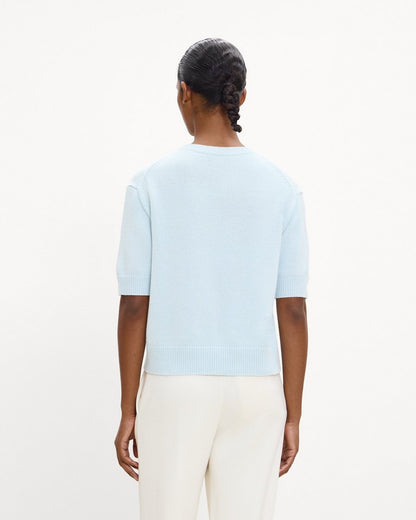 Cropped V-Neck Tee in Cashmere