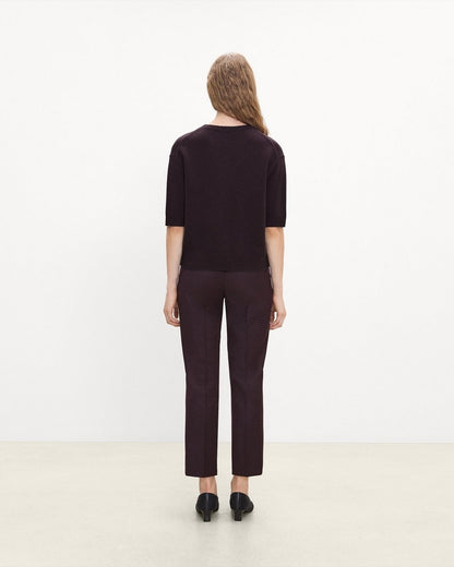 Cropped V-Neck Tee in Cashmere