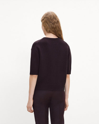 Cropped V-Neck Tee in Cashmere