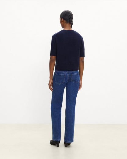 Cropped V-Neck Tee in Cashmere