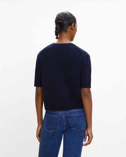 Cropped V-Neck Tee in Cashmere