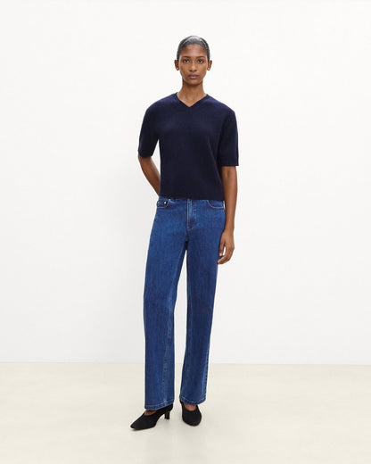 Cropped V-Neck Tee in Cashmere