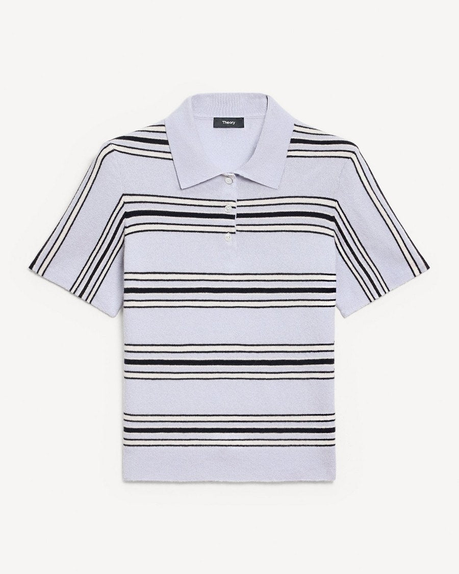 Striped Polo Shirt in Cashmere