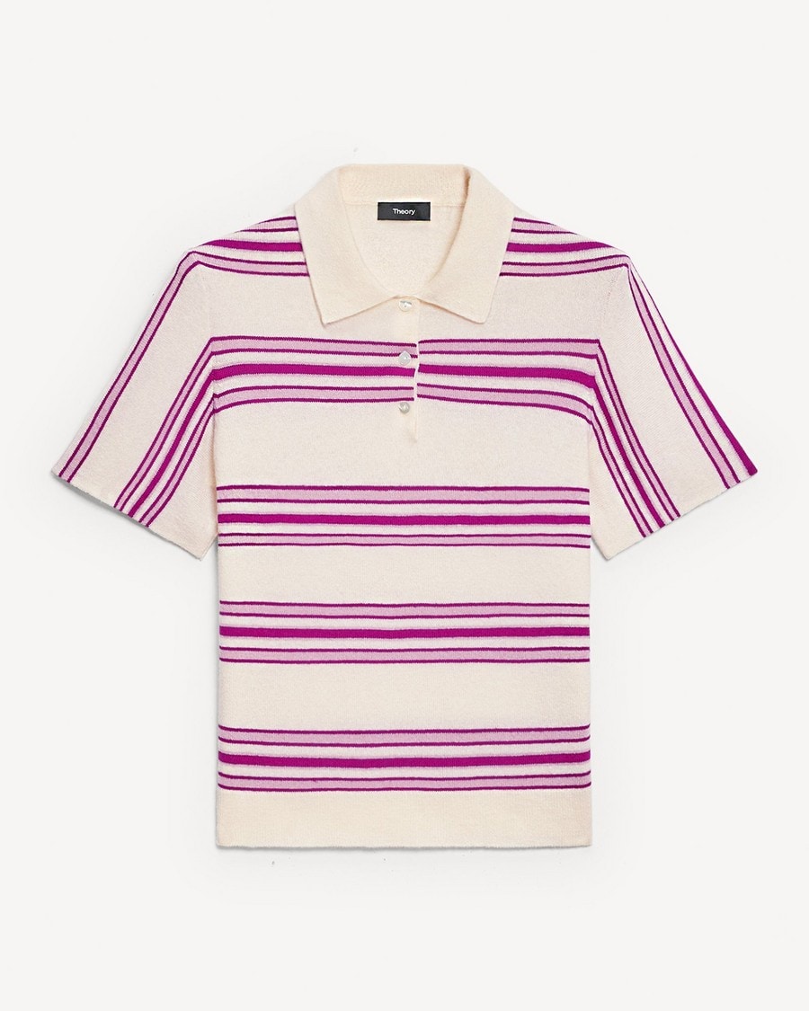 Striped Polo Shirt in Cashmere