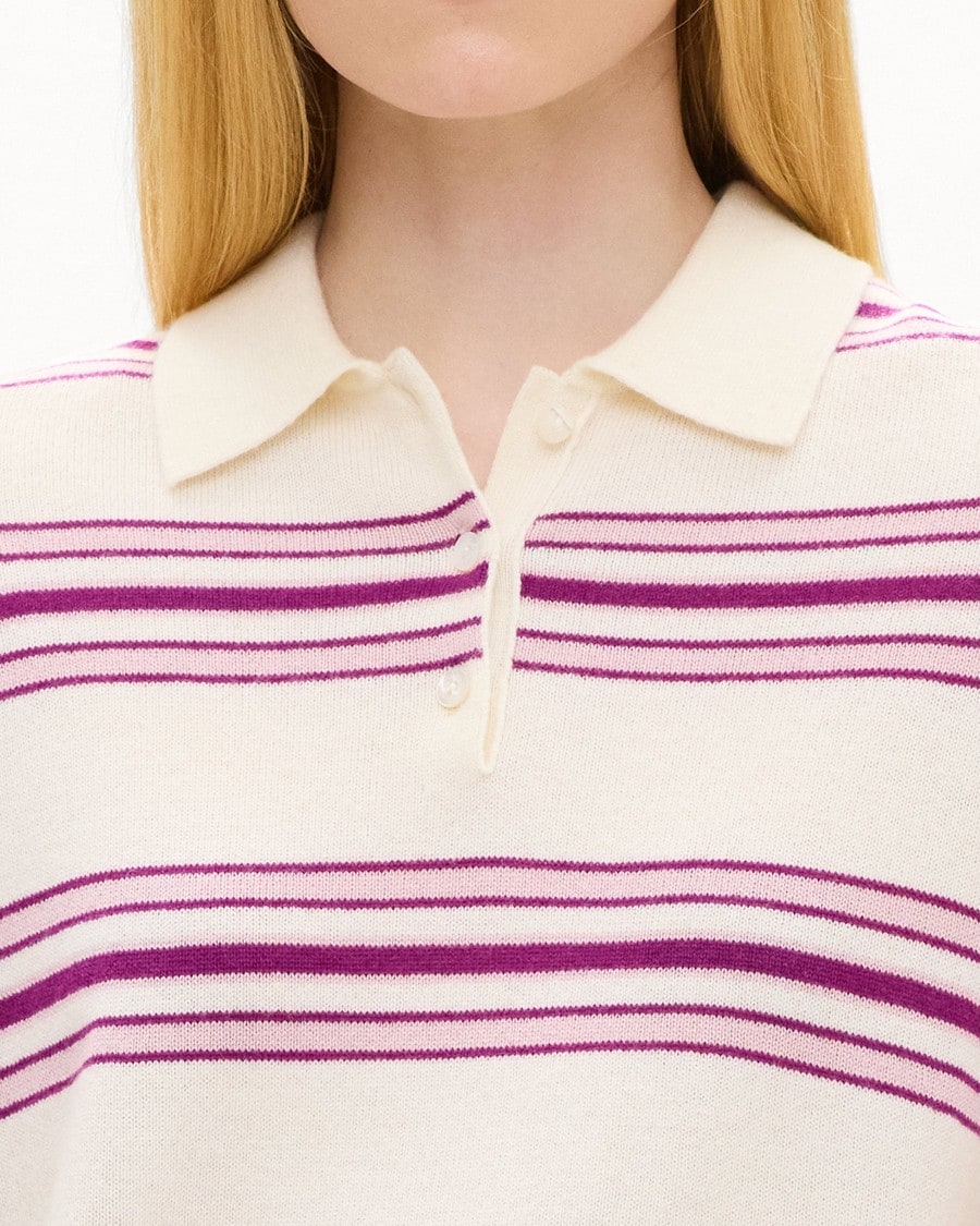 Striped Polo Shirt in Cashmere