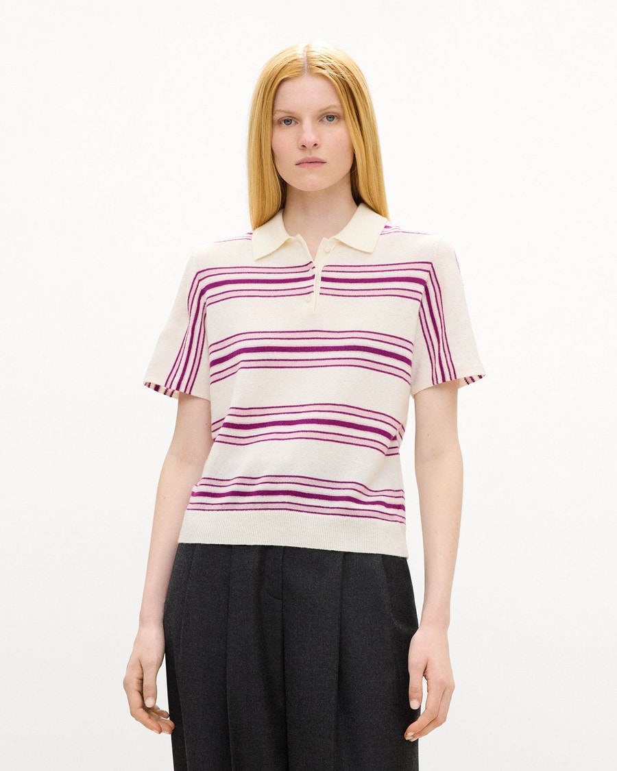 Striped Polo Shirt in Cashmere