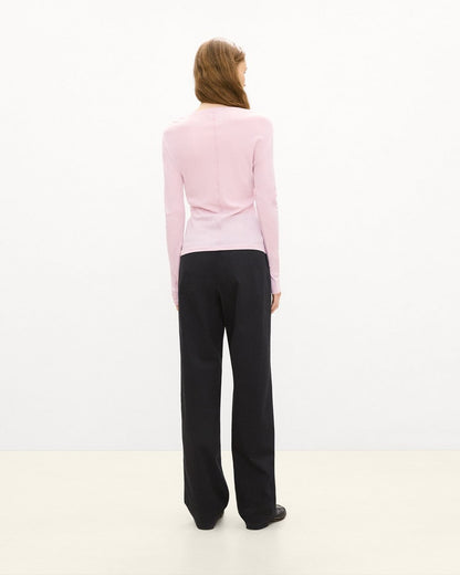 Long-Sleeve Henley Tee in Soft Rib