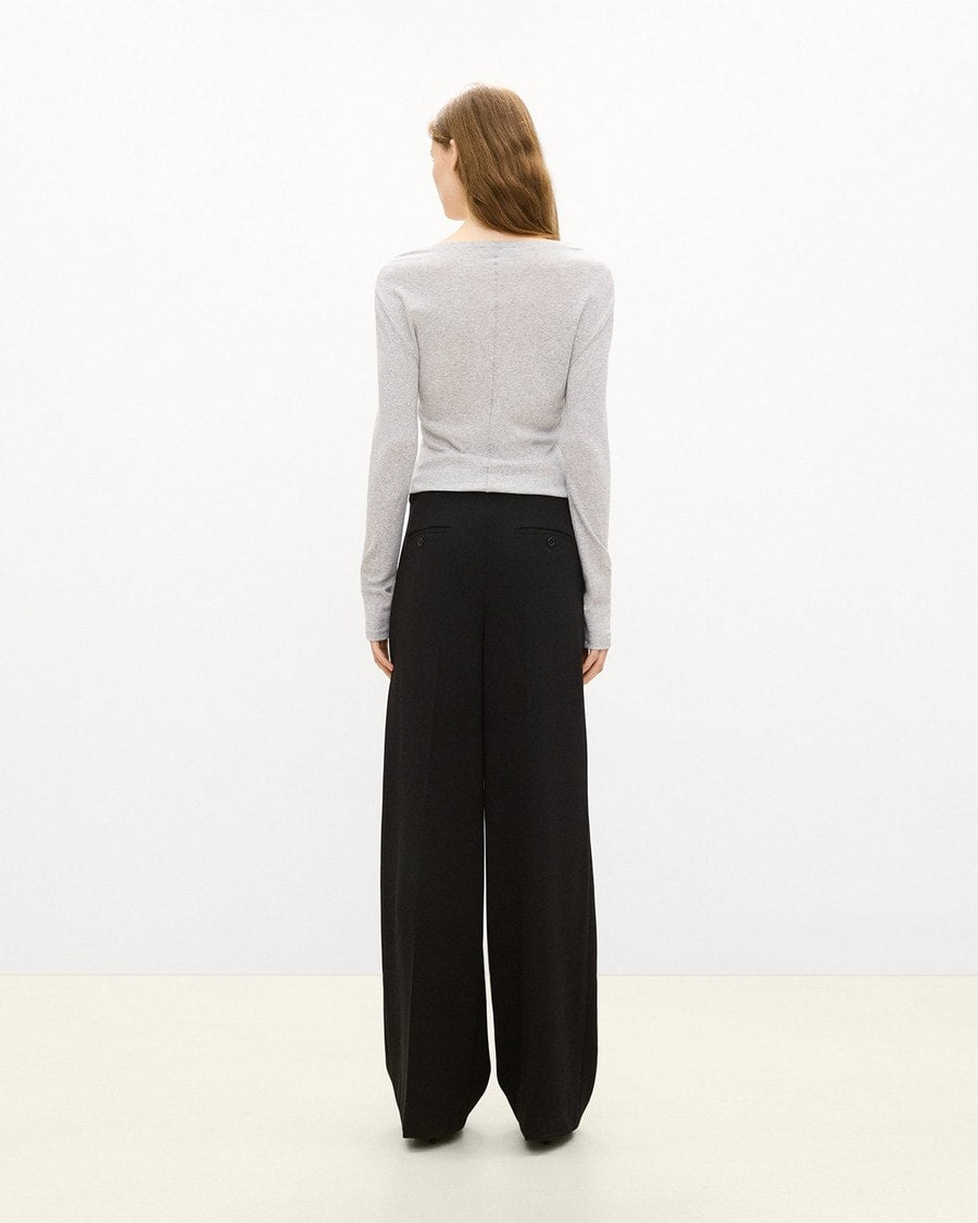 Long-Sleeve Henley Tee in Soft Rib