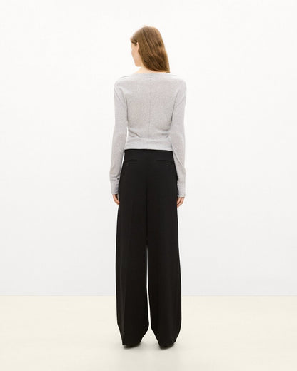 Long-Sleeve Henley Tee in Soft Rib