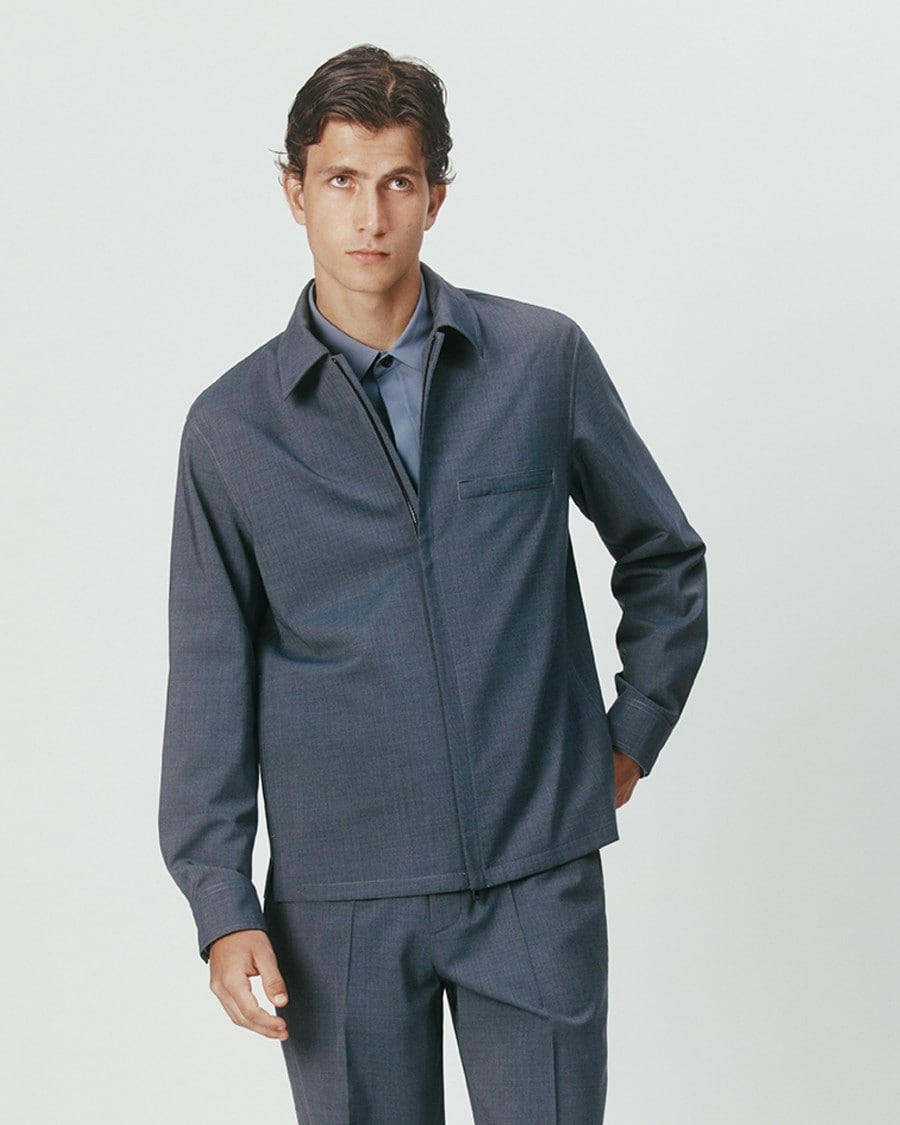 Zip Overshirt in Motion Wool