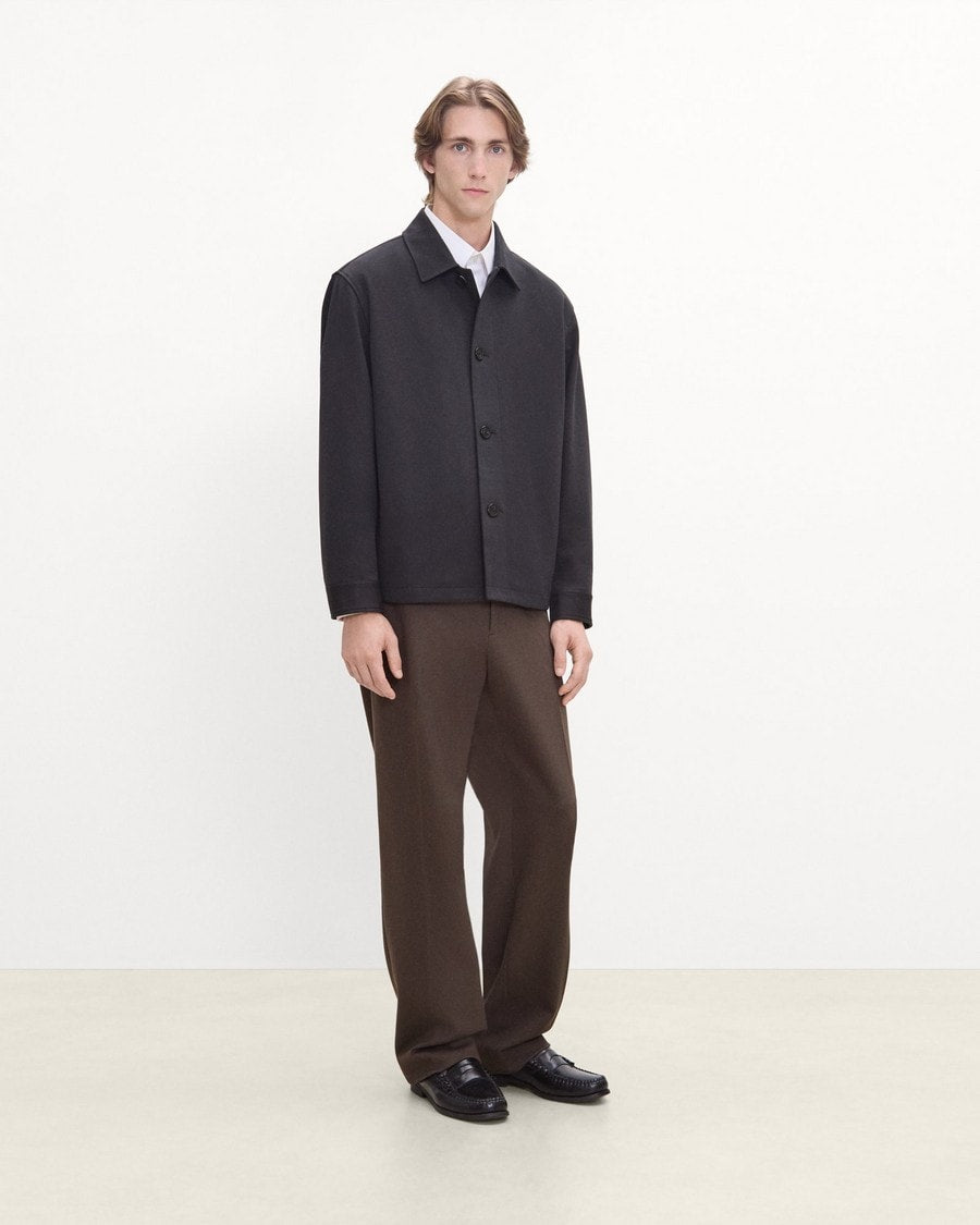 Shirt Jacket in Knit Twill