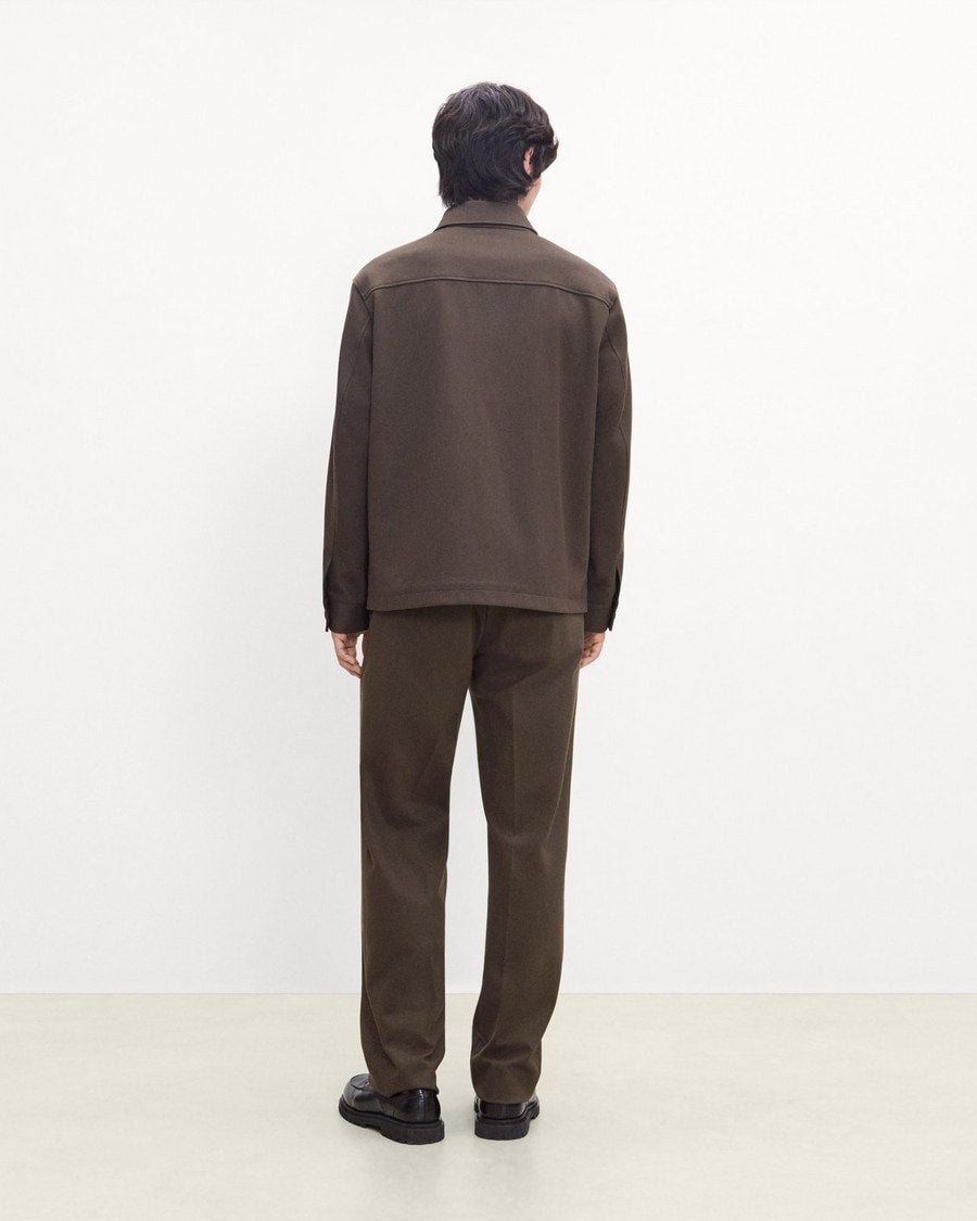 Shirt Jacket in Knit Twill