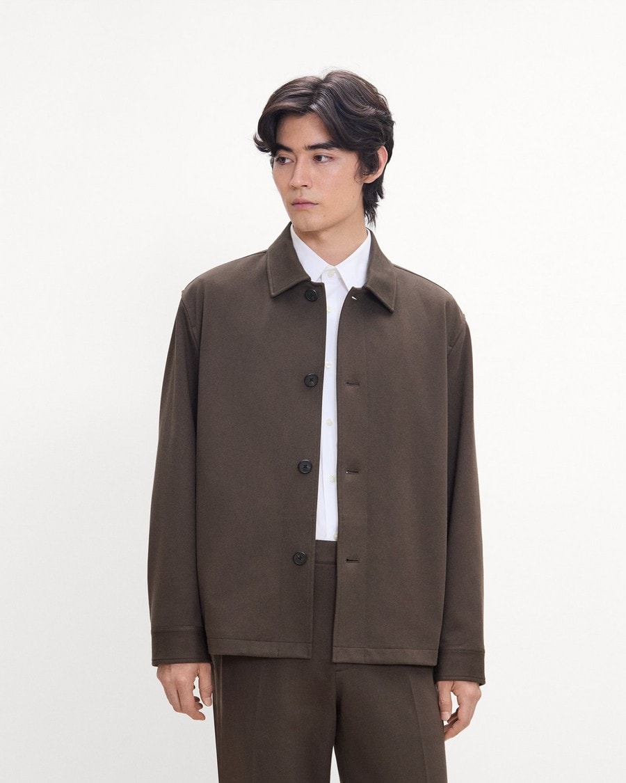 Shirt Jacket in Knit Twill