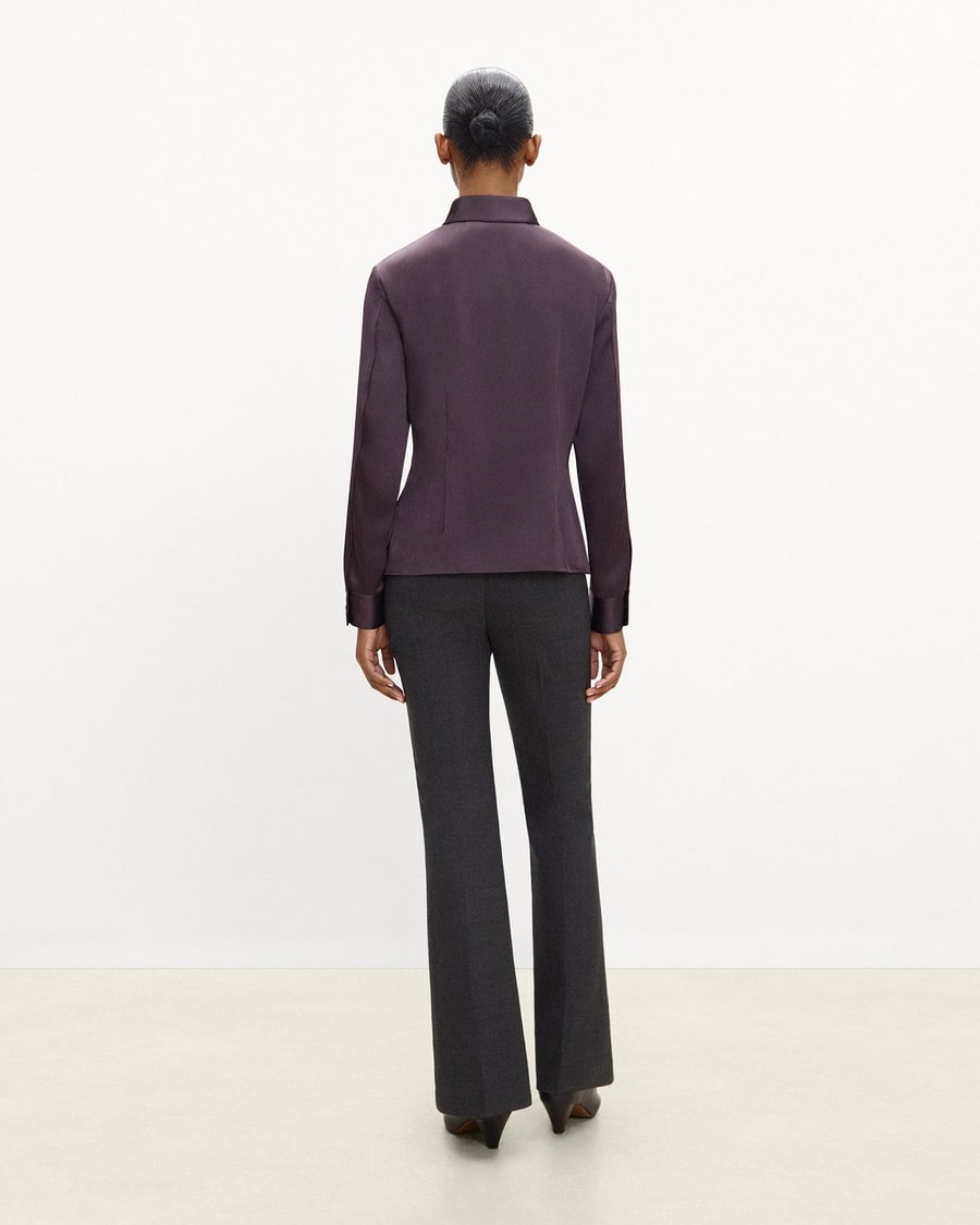 Side-Zip Flare Pant in Bistretch Wool