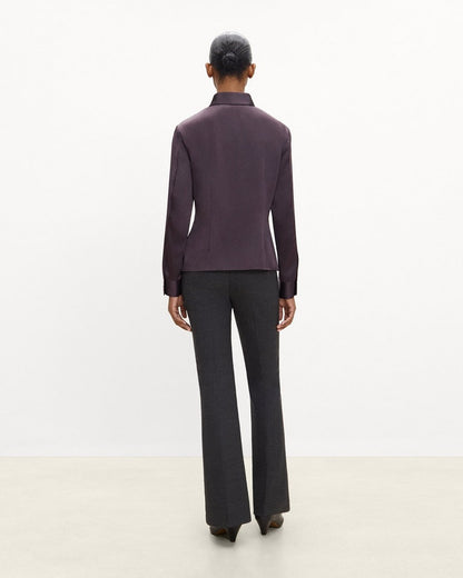 Side-Zip Flare Pant in Bistretch Wool