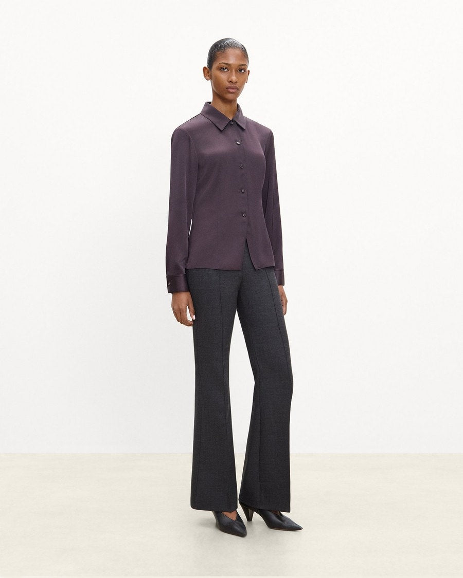 Side-Zip Flare Pant in Bistretch Wool