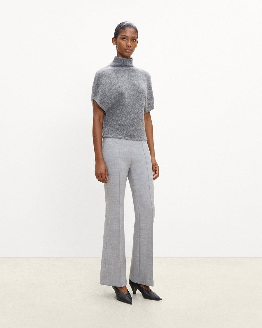 Side-Zip Flare Pant in Bistretch Wool
