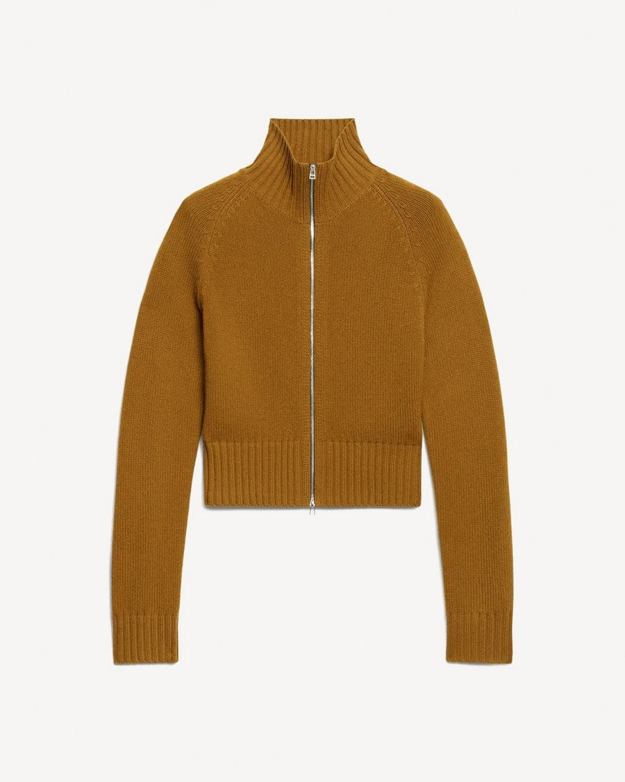 Raglan Zip Cardigan in Felted Wool-Cashmere