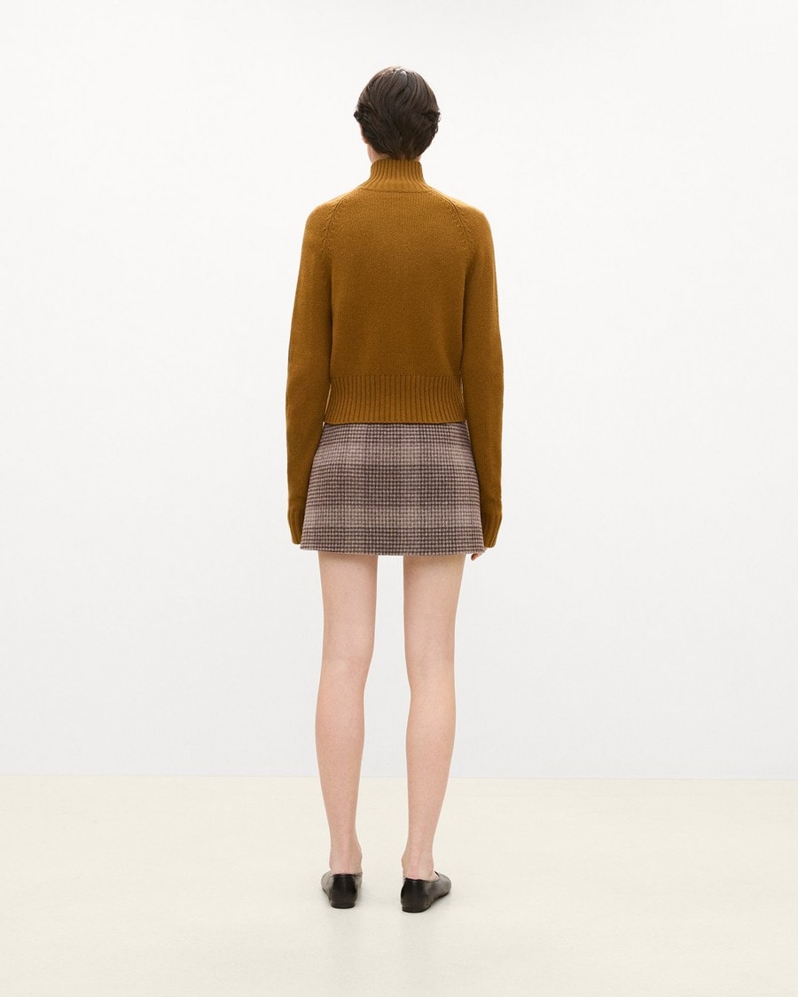Raglan Zip Cardigan in Felted Wool-Cashmere